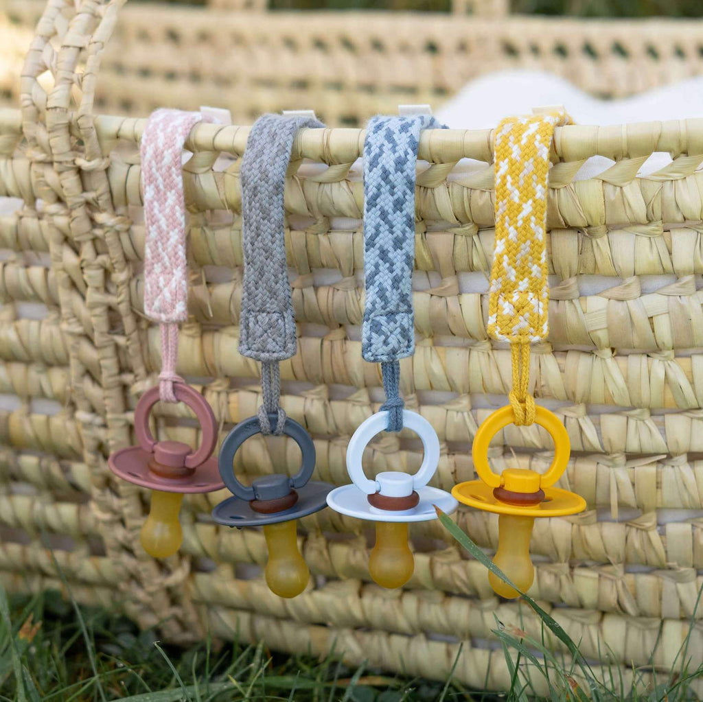 BIBS Paci Braid Emzik Askısı - Mustard / Ivory / Cloud - Mamakido