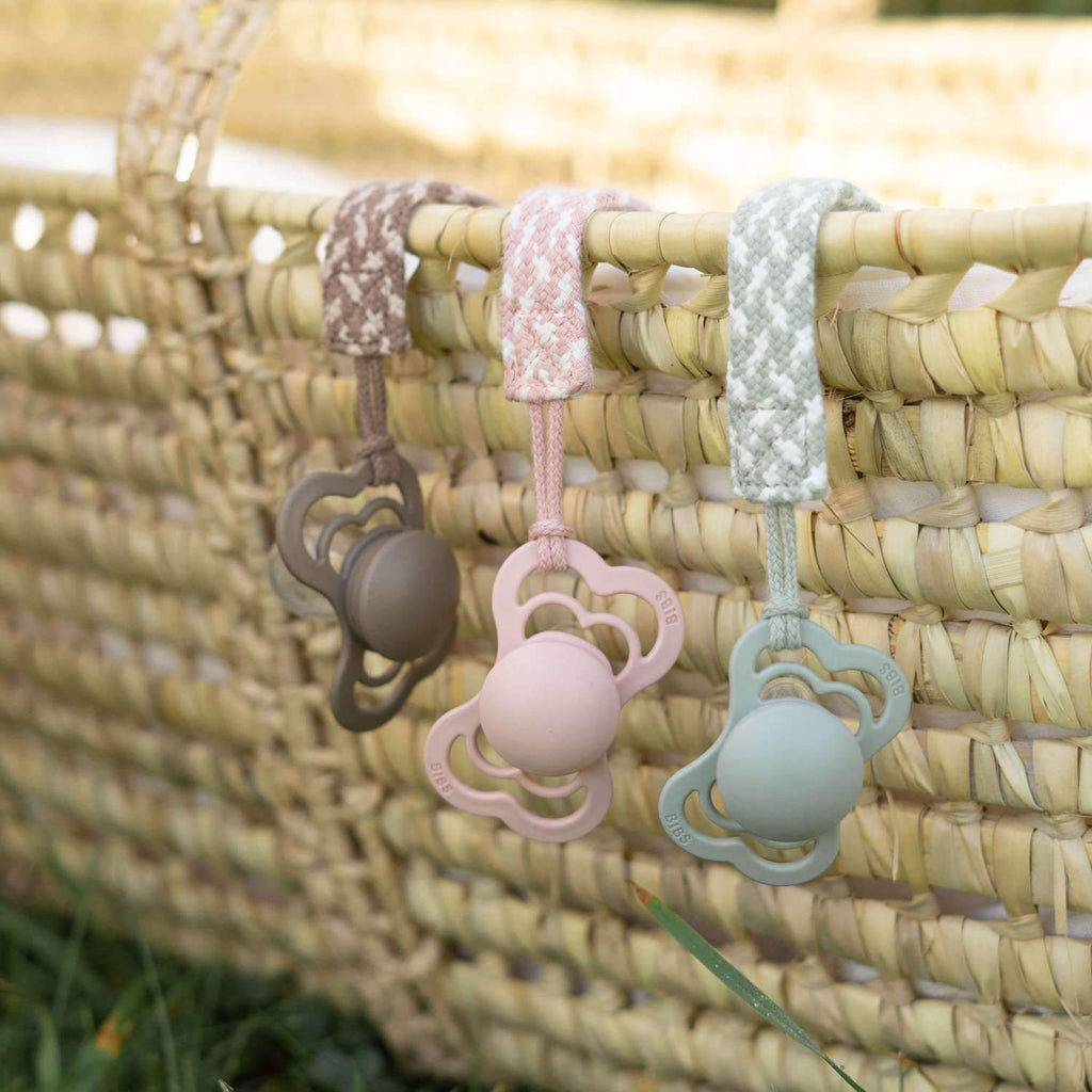 BIBS Paci Braid Emzik Askısı - Blush / Ivory - Mamakido